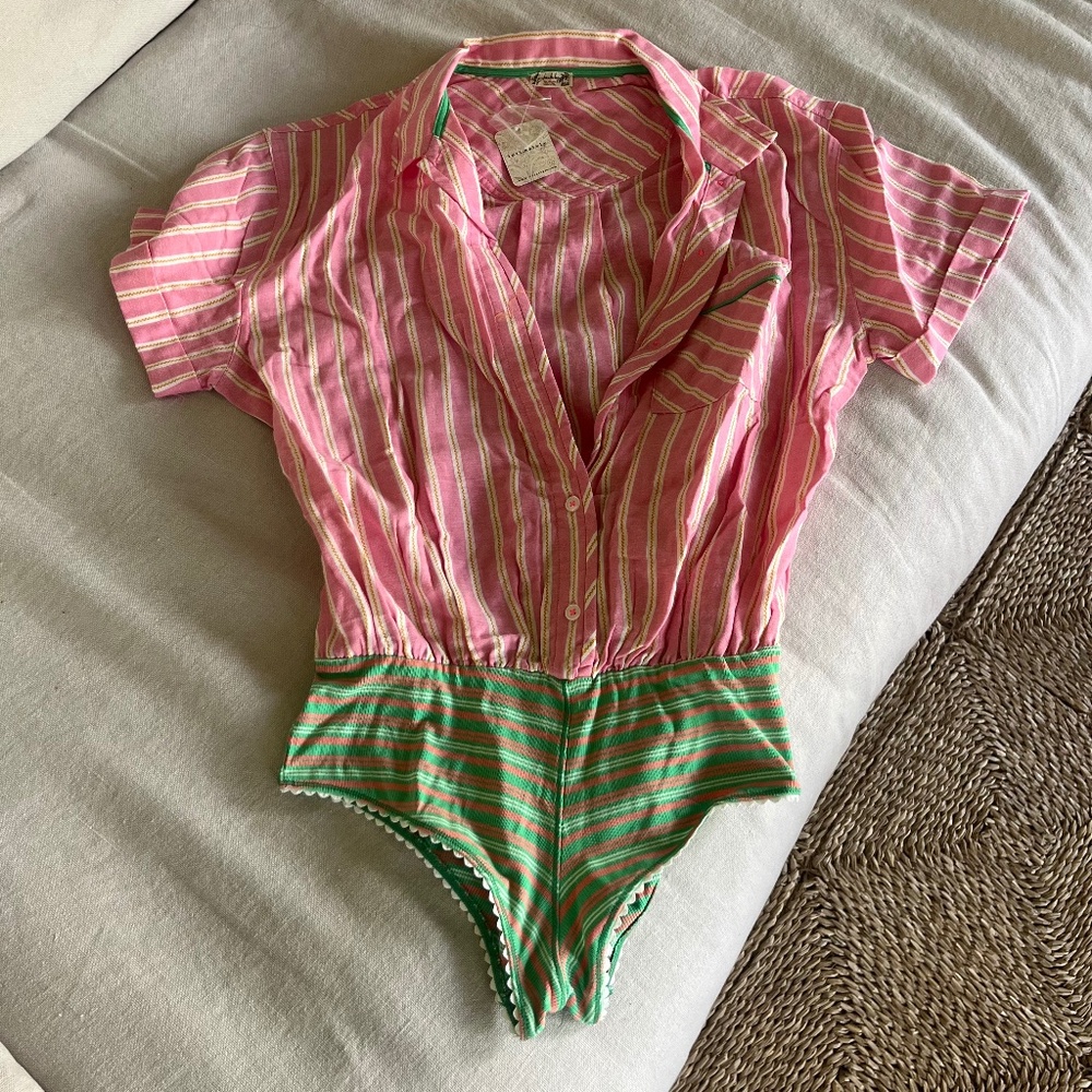 Pink Free People Intimately Bodysuit